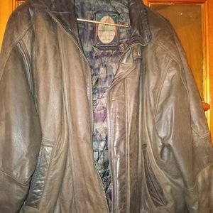 Vintage leather bomber jacket